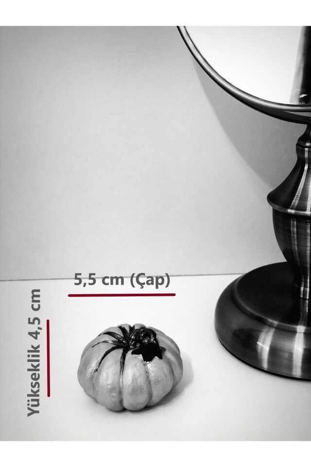 Balkabağı Dekor 2 Adet Kombin Renk Beton Kabak Obje Biblo Süs Dekorasyon
