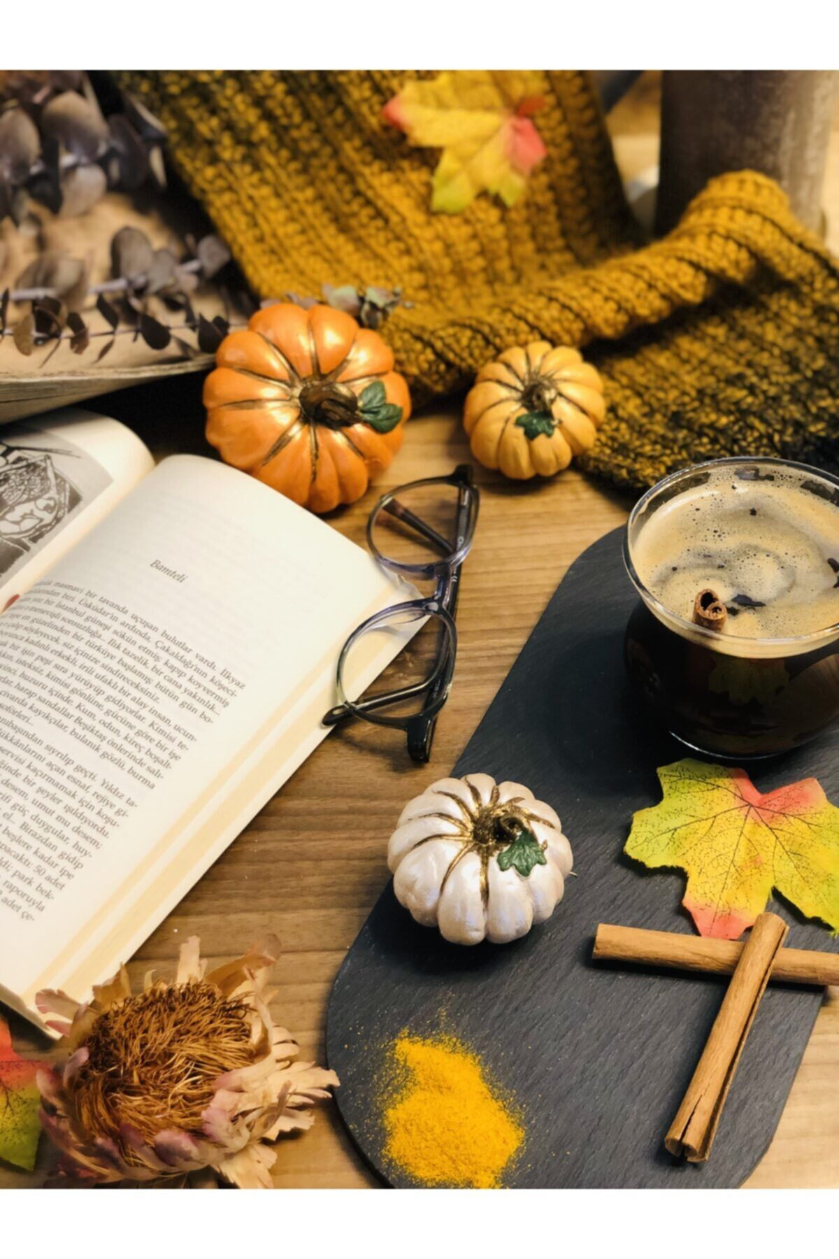 Balkabağı Dekor 3'lü Set Beton Kabak Obje Kabak Renkli Biblo Balkabağı Süs Ev Dekorasyon