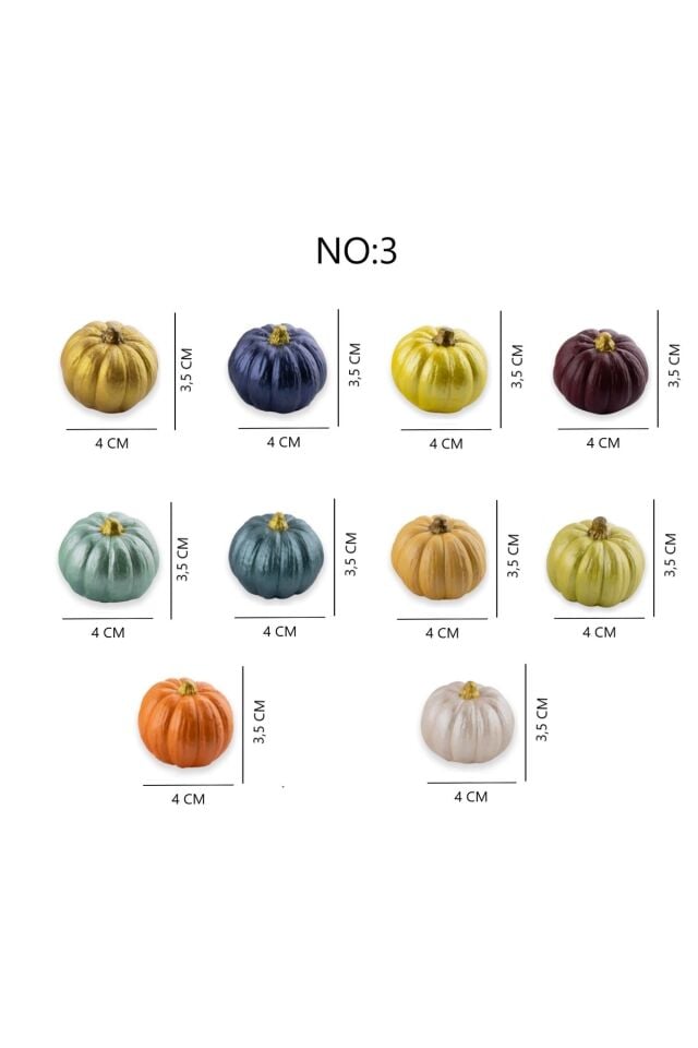 Balkabağı Dekor 4 Adet Beton Kabak Obje Biblo Balkabağı Süs Dekorasyon