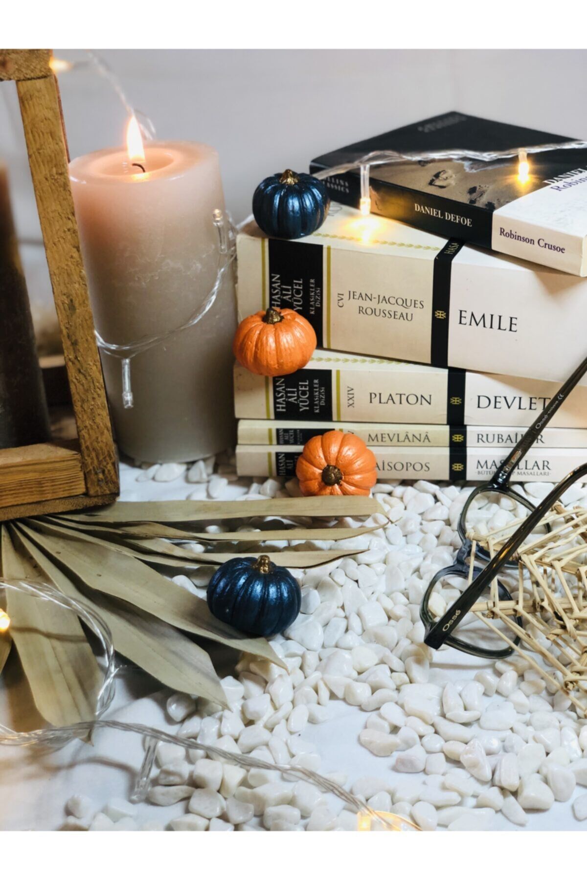 Balkabağı Dekor 4 Adet Turuncu Kombin Beton Kabak Obje Biblo Balkabağı Süs Dekorasyon