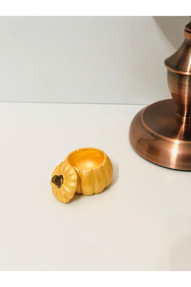 Kahve Yanı Sunumluk Biblo 3 Adet- Kabak Lokumluk 3 Adet Kapaklı Balkabağı Biblo Lokumluk