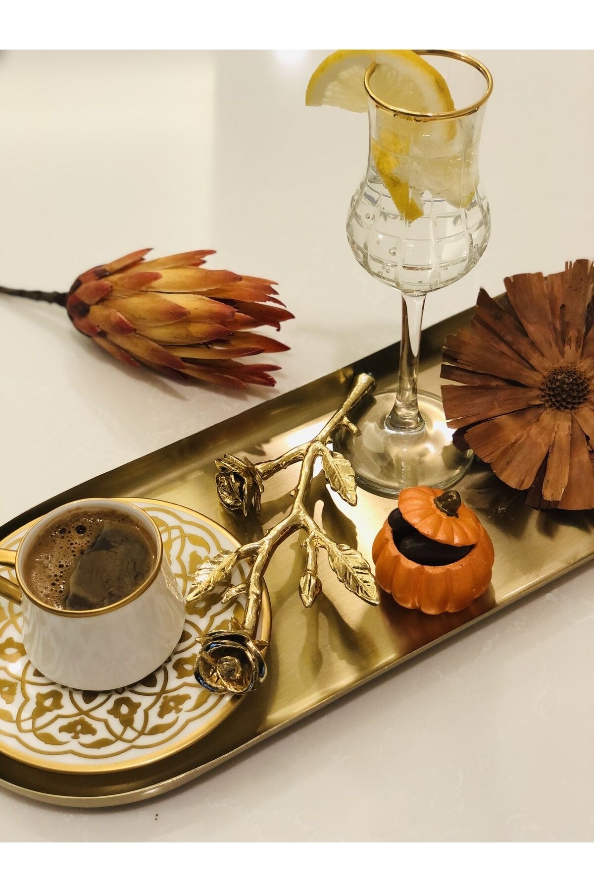 Kahve Yanı Sunumluk Biblo 6 Adet- Kabak Lokumluk 6 Adet Kapaklı Balkabağı Biblo Lokumluk