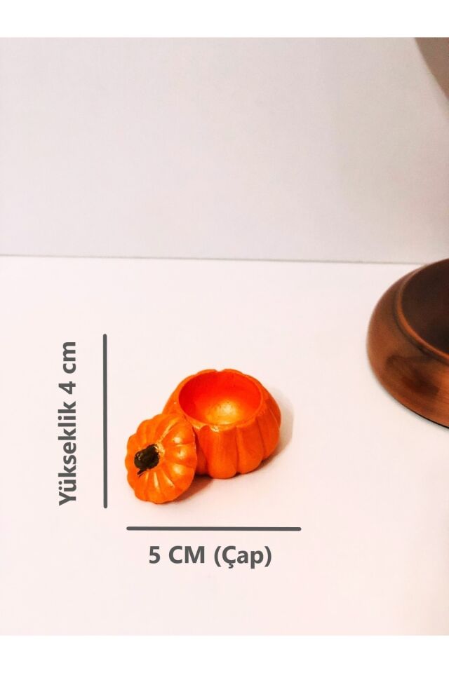 Kahve Yanı Sunumluk Biblo 6 Adet- Kabak Lokumluk 6 Adet Kapaklı Balkabağı Biblo Lokumluk