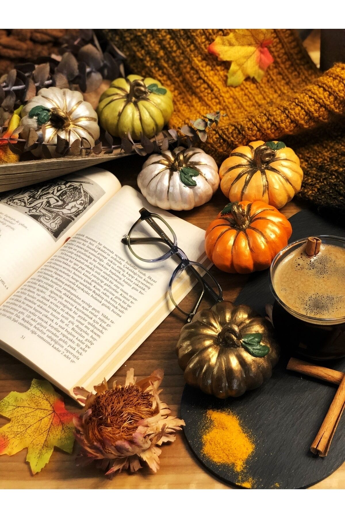 Balkabağı Dekor Set 6'lı Set Halloween Biblo Dekoratif Kabak Obje