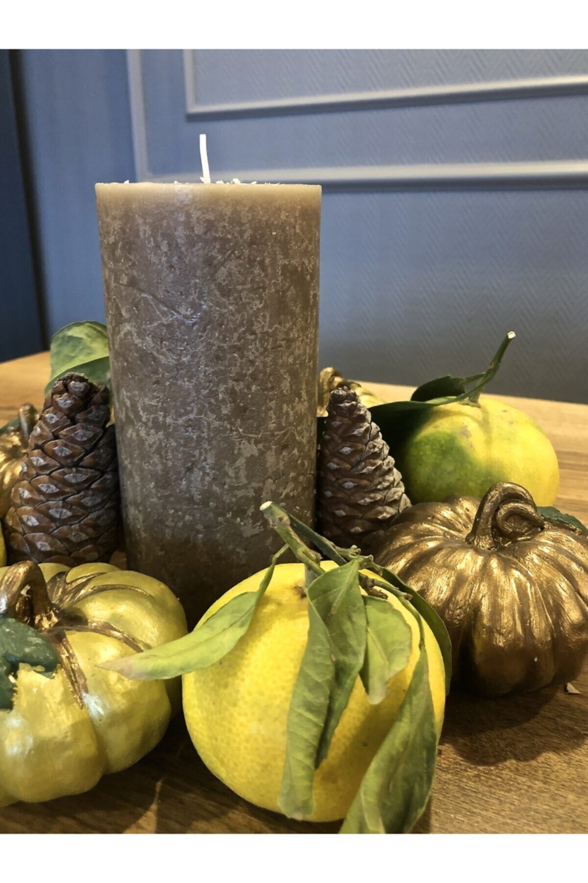 Balkabağı Dekor 4'lü Set Beton Kabak Obje Kabak Renkli Biblo Balkabağı Süs Ev Dekorasyon