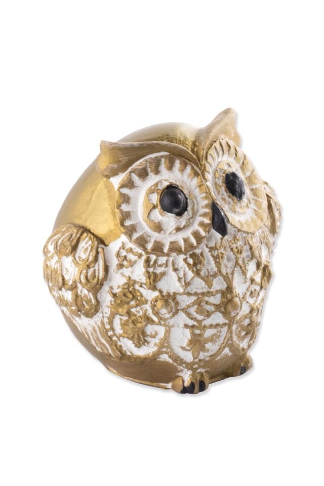 Baykuş Heykel Dekor Set 3'lü Set Biblo Dekoratif Kuş Obje