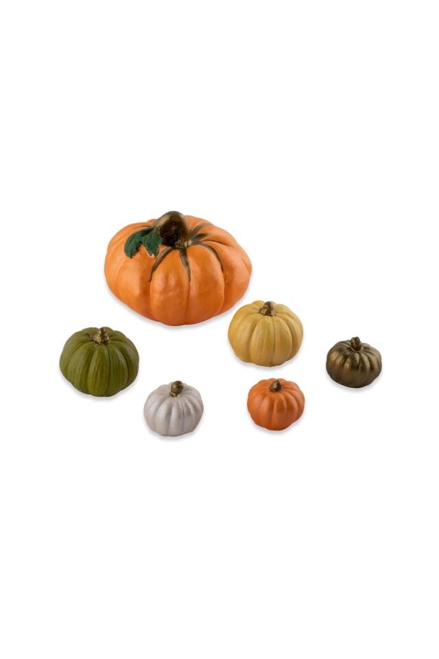 Balkabağı Dekor Set 6’lı Set Halloween Biblo Dekoratif Kabak Obje